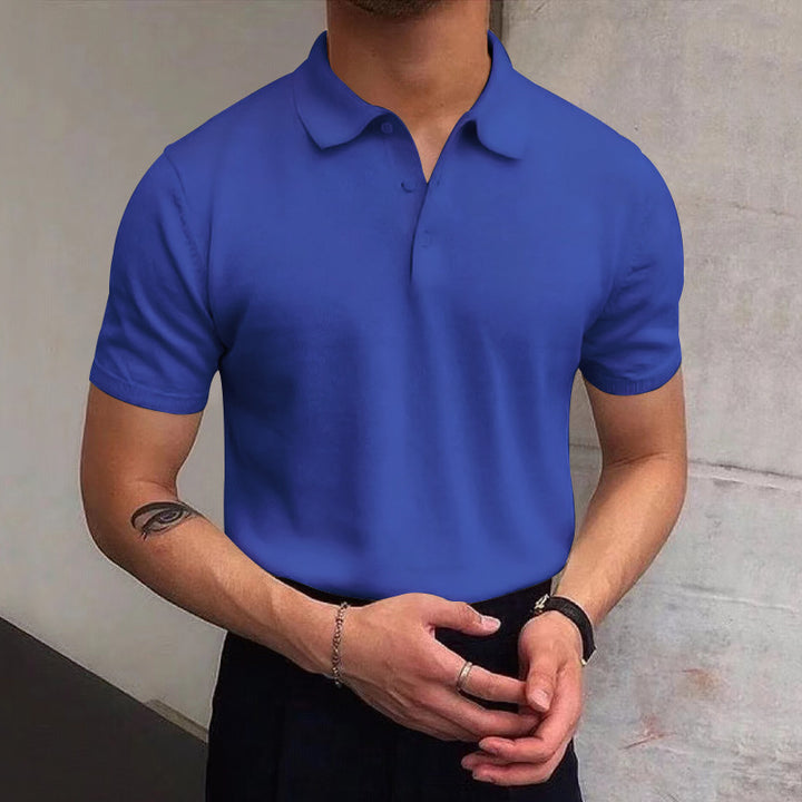 Herr Polo-Shirt i andningsbart bomull med elegant krage Mirla-Eva Jonsson