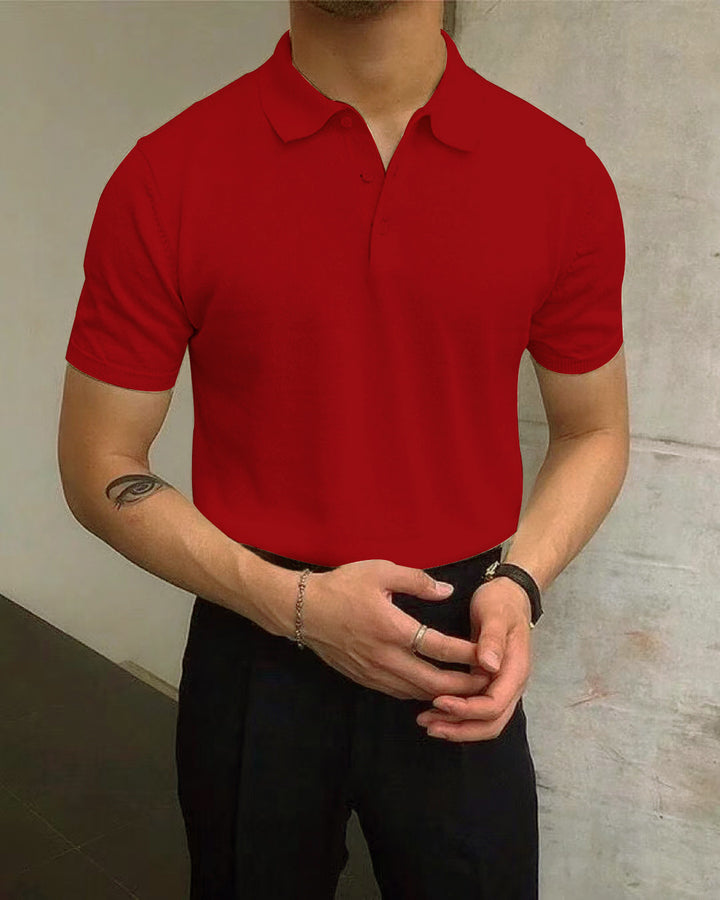 Herr Polo-Shirt i andningsbart bomull med elegant krage Mirla-Eva Jonsson