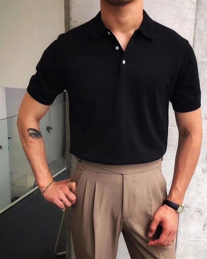 Herr Polo-Shirt i andningsbart bomull med elegant krage Mirla-Eva Jonsson