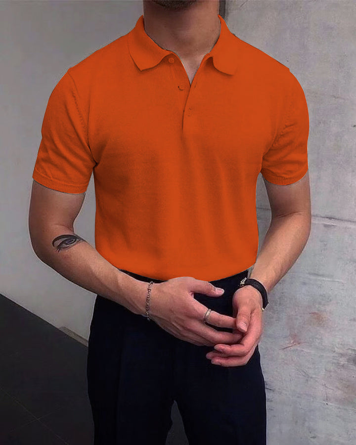 Herr Polo-Shirt i andningsbart bomull med elegant krage Mirla-Eva Jonsson