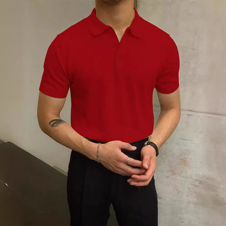 Herr Polo-Shirt i andningsbart bomull med elegant krage Mirla-Eva Jonsson