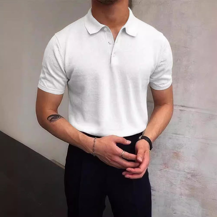 Herr Polo-Shirt i andningsbart bomull med elegant krage Mirla-Eva Jonsson