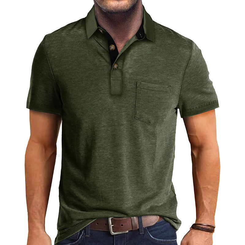Herr Polo-Shirt med modern krage och bröstficka Mirla-Eva Jonsson