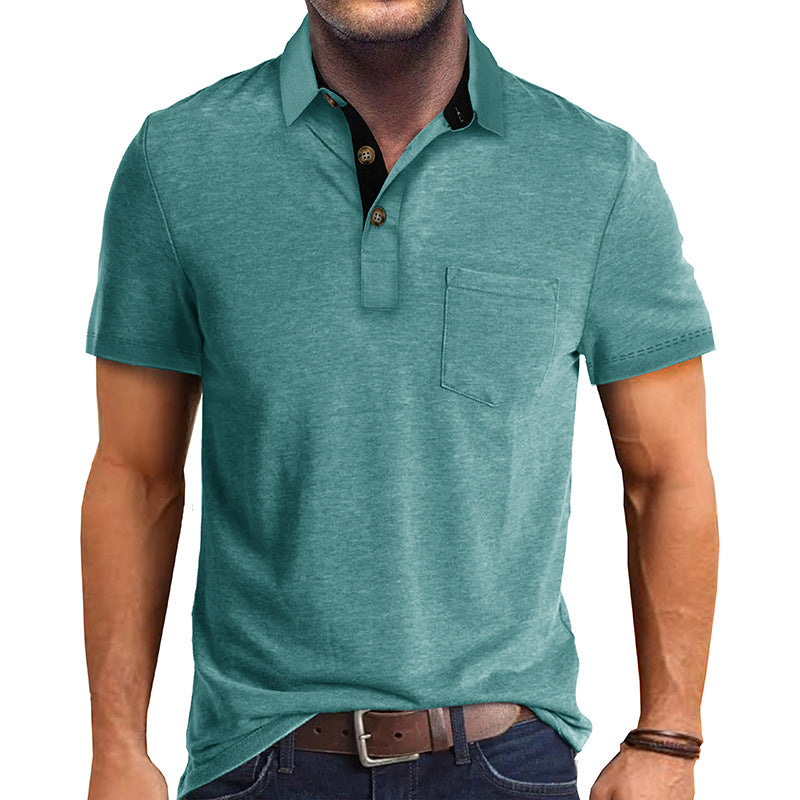 Herr Polo-Shirt med modern krage och bröstficka Mirla-Eva Jonsson