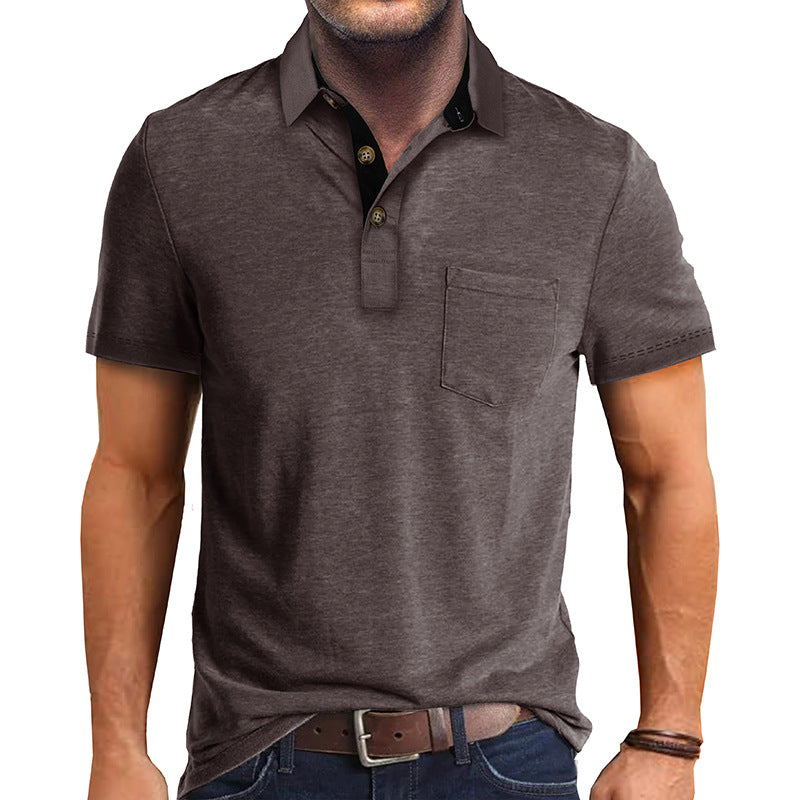 Herr Polo-Shirt med modern krage och bröstficka Mirla-Eva Jonsson