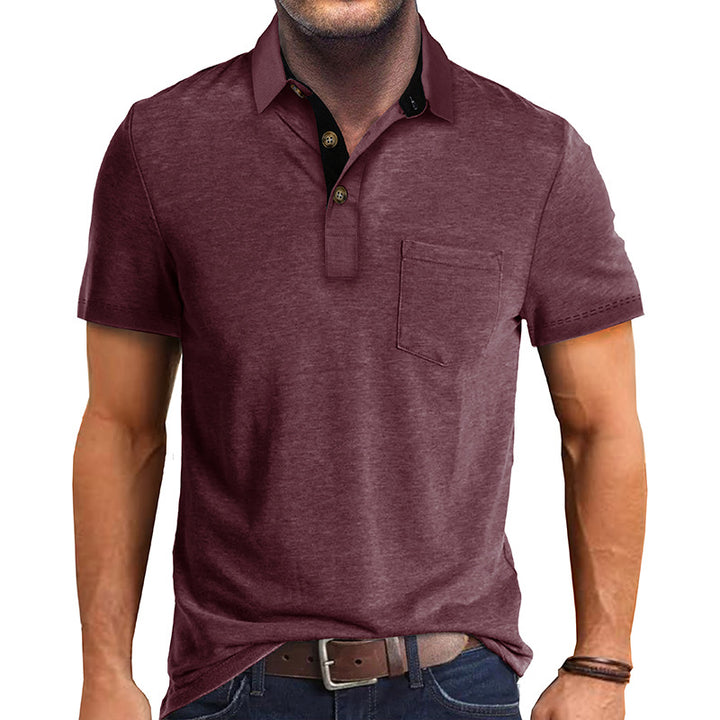 Herr Polo-Shirt med modern krage och bröstficka Mirla-Eva Jonsson