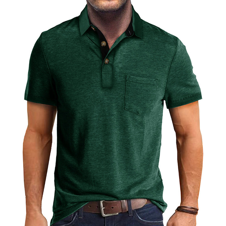 Herr Polo-Shirt med modern krage och bröstficka Mirla-Eva Jonsson