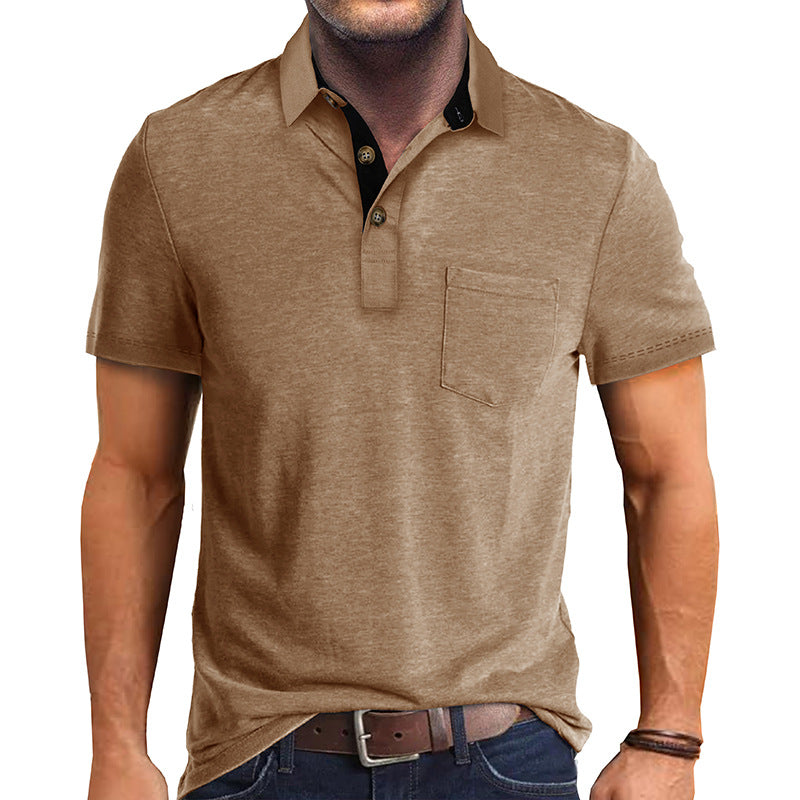 Herr Polo-Shirt med modern krage och bröstficka Mirla-Eva Jonsson