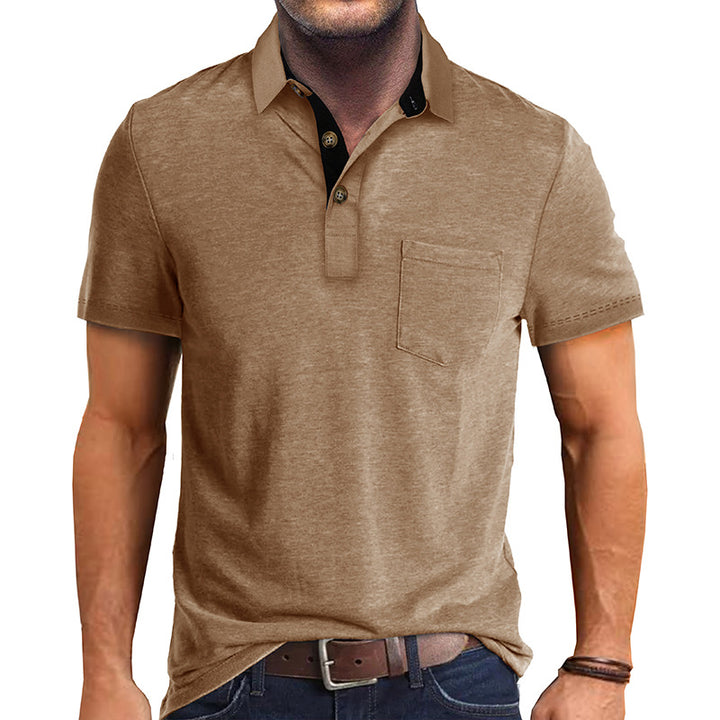 Herr Polo-Shirt med modern krage och bröstficka Mirla-Eva Jonsson