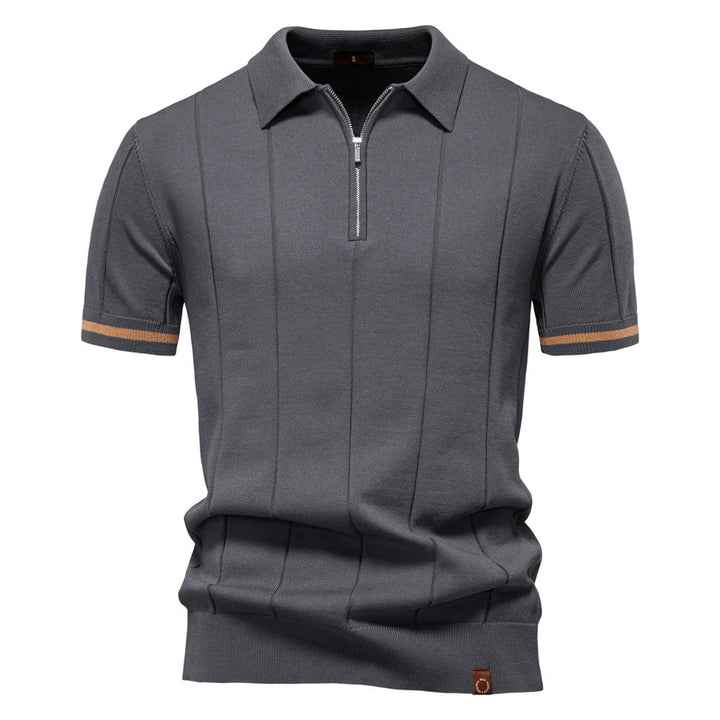 Herr Polo T-shirt med Sportig Dragkedja Mirla-Eva Jonsson