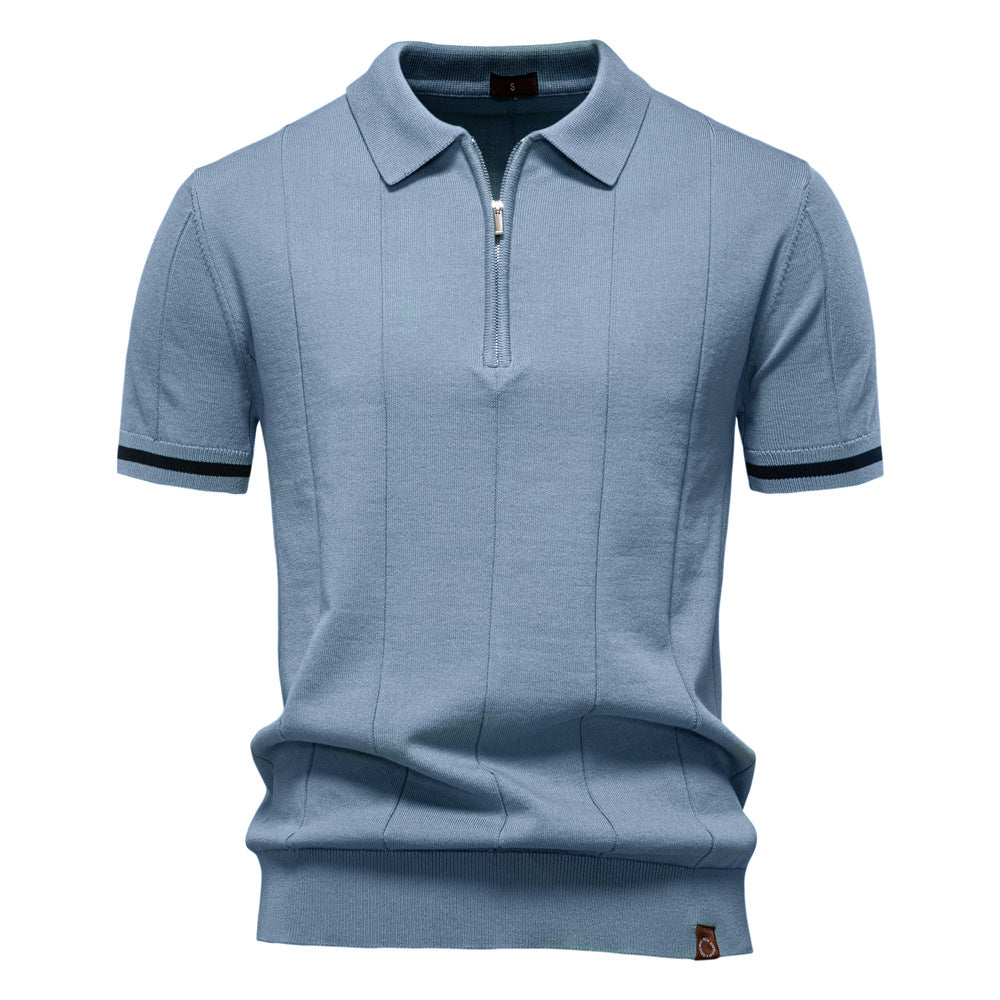 Herr Polo T-shirt med Sportig Dragkedja Mirla-Eva Jonsson
