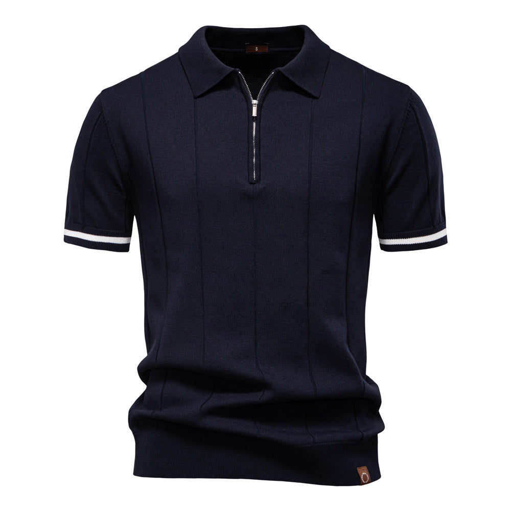 Herr Polo T-shirt med Sportig Dragkedja Mirla-Eva Jonsson