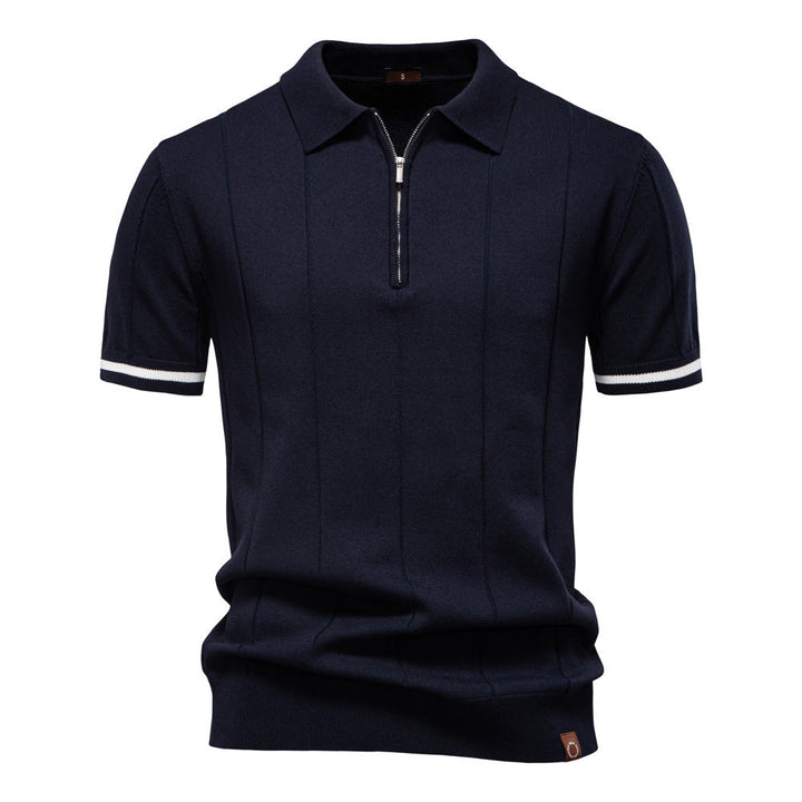 Herr Polo T-shirt med Sportig Dragkedja Mirla-Eva Jonsson