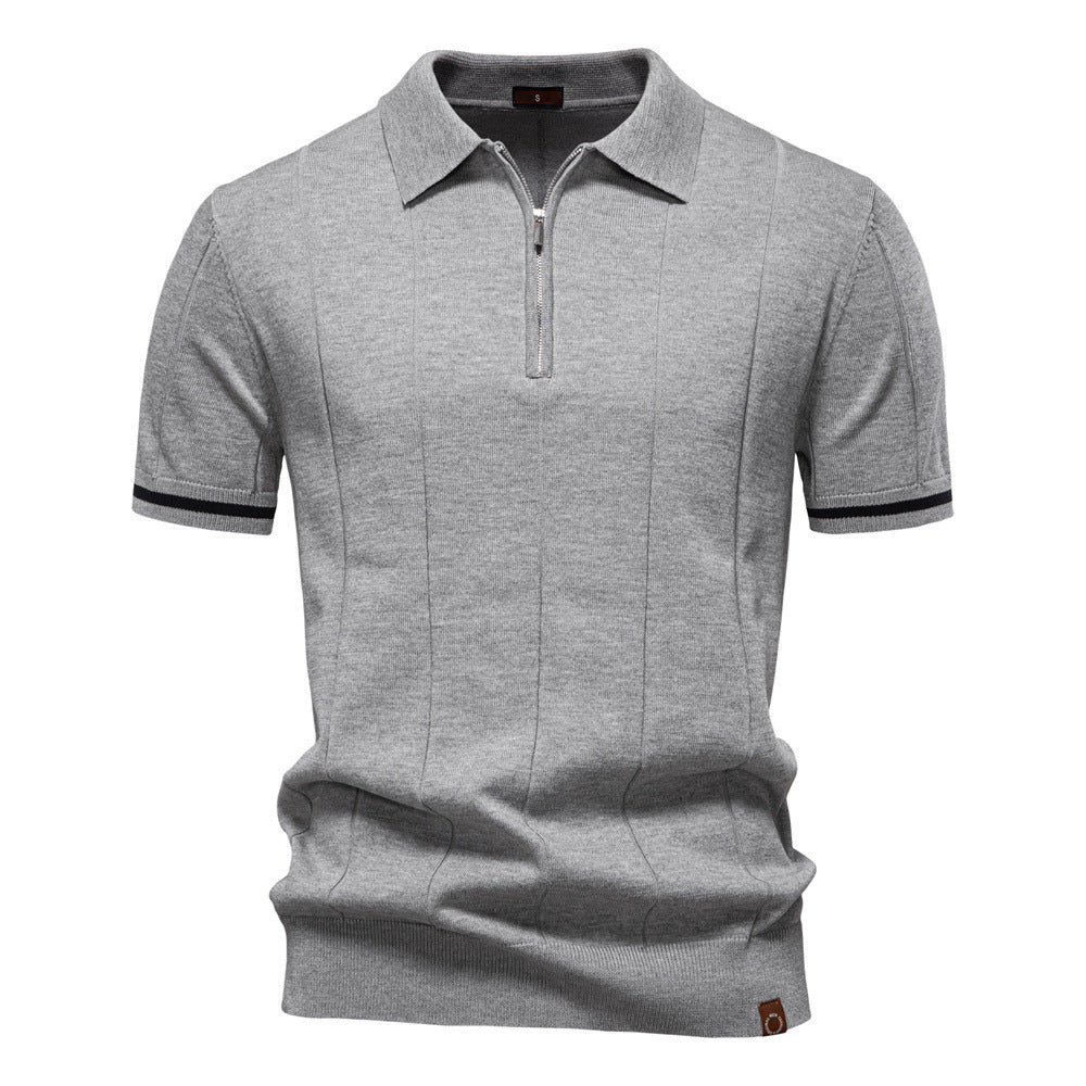 Herr Polo T-shirt med Sportig Dragkedja Mirla-Eva Jonsson
