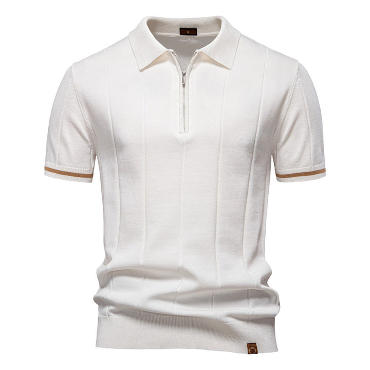 Herr Polo T-shirt med Sportig Dragkedja Mirla-Eva Jonsson