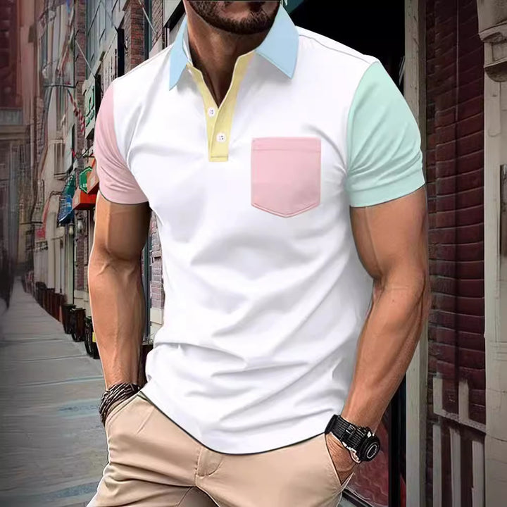 Herr Polo T-shirt med kontrasterande ärmar Mirla-Eva Jonsson