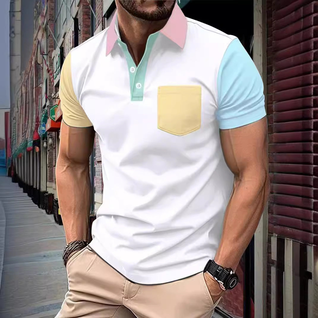 Herr Polo T-shirt med kontrasterande ärmar Mirla-Eva Jonsson