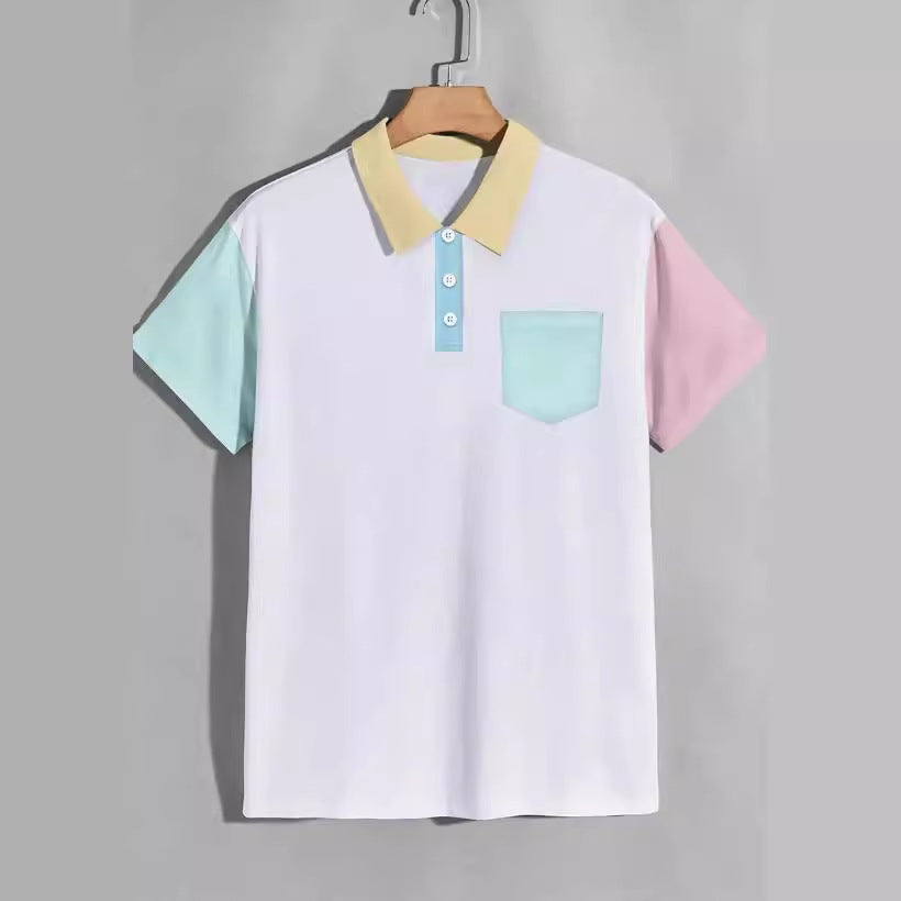 Herr Polo T-shirt med kontrasterande ärmar Mirla-Eva Jonsson