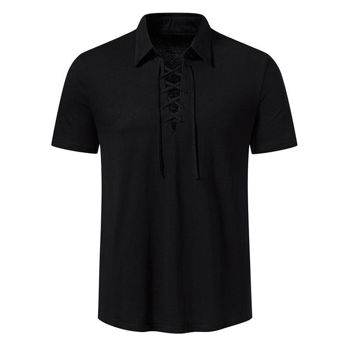 Herr Polo T-shirt med modern snördesign och högkvalitativ bomullskvalitet Mirla-Eva Jonsson