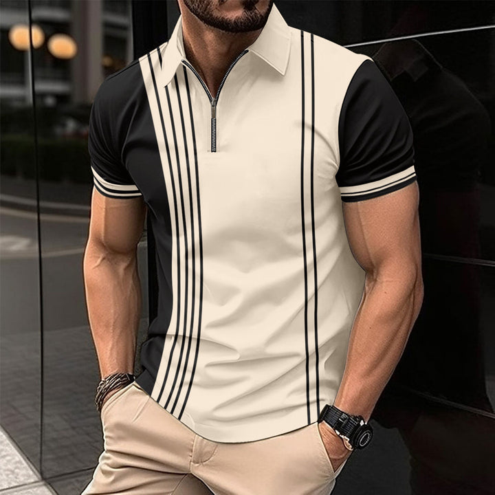 Herr Polo shirt med dragkedja och sportig design Mirla-Eva Jonsson