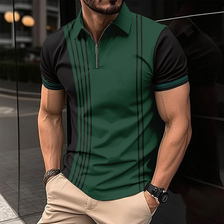 Herr Polo shirt med dragkedja och sportig design Mirla-Eva Jonsson
