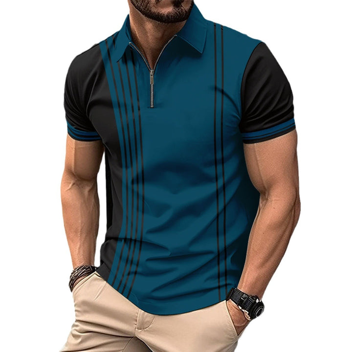 Herr Polo shirt med dragkedja och sportig design Mirla-Eva Jonsson