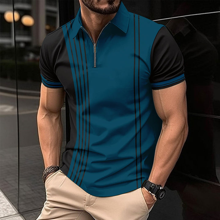 Herr Polo shirt med dragkedja och sportig design Mirla-Eva Jonsson