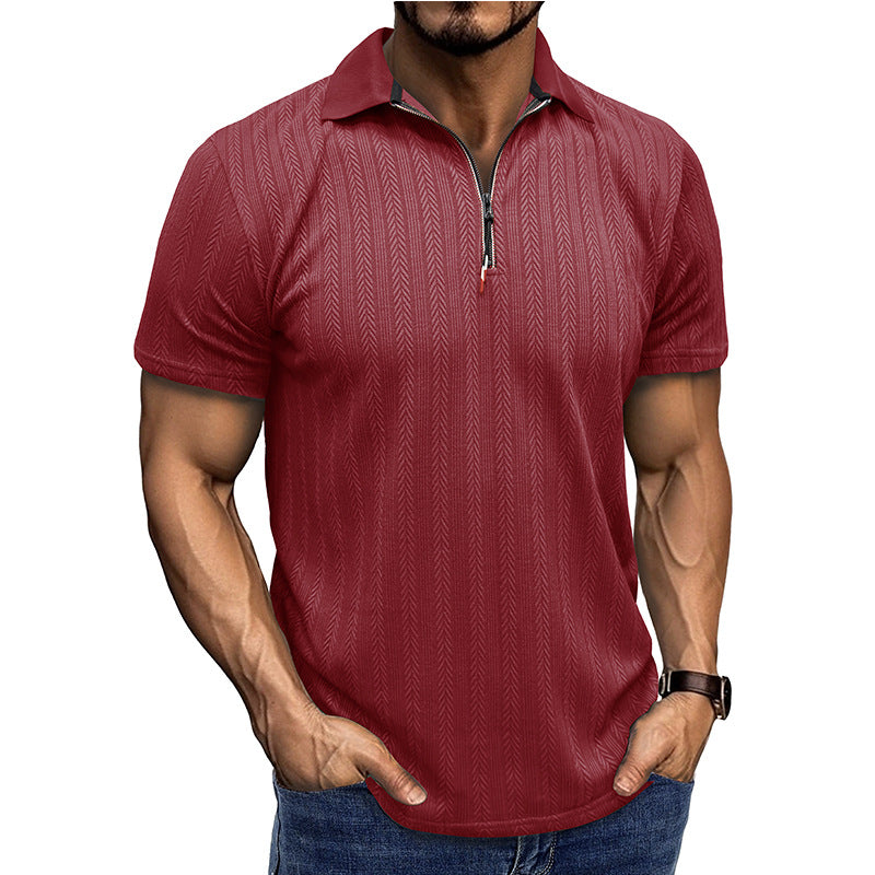 Herr Polo-shirt med moderiktig zip-öppning Mirla-Eva Jonsson