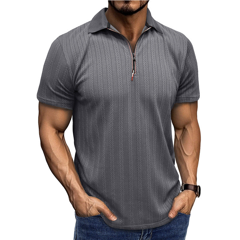 Herr Polo-shirt med moderiktig zip-öppning Mirla-Eva Jonsson