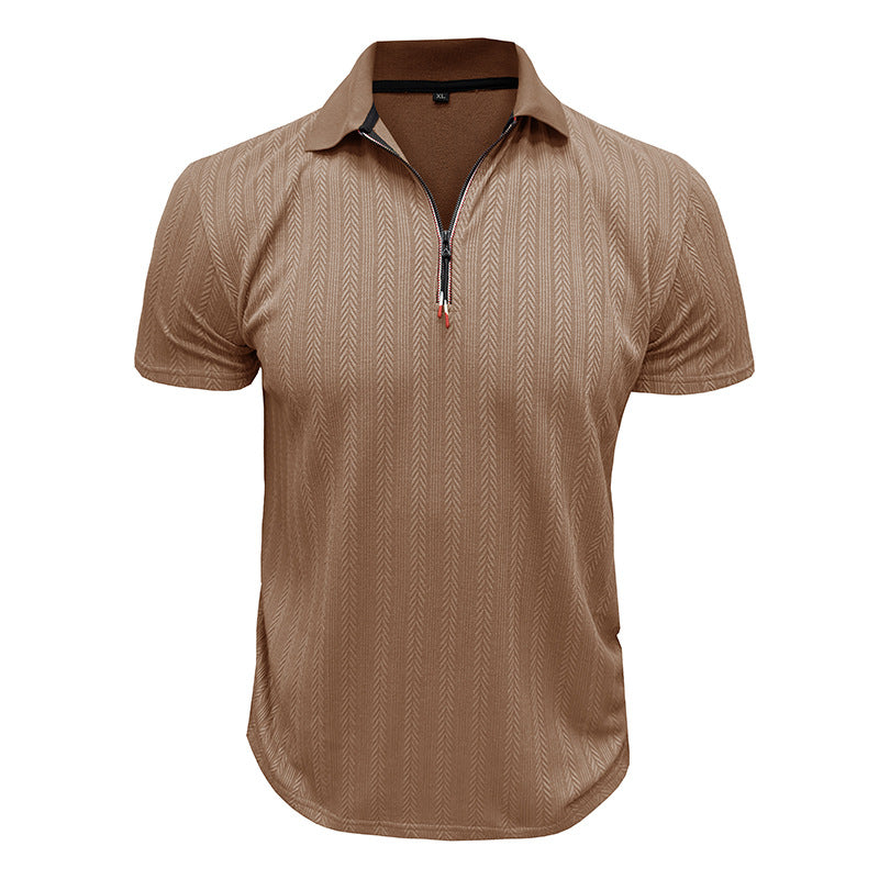 Herr Polo-shirt med moderiktig zip-öppning Mirla-Eva Jonsson