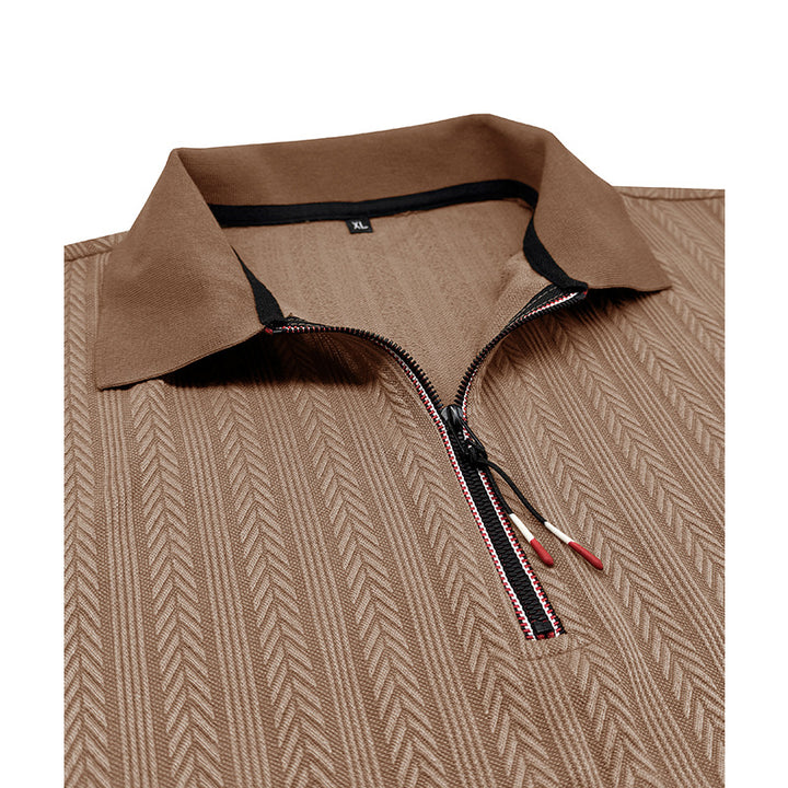 Herr Polo-shirt med moderiktig zip-öppning Mirla-Eva Jonsson