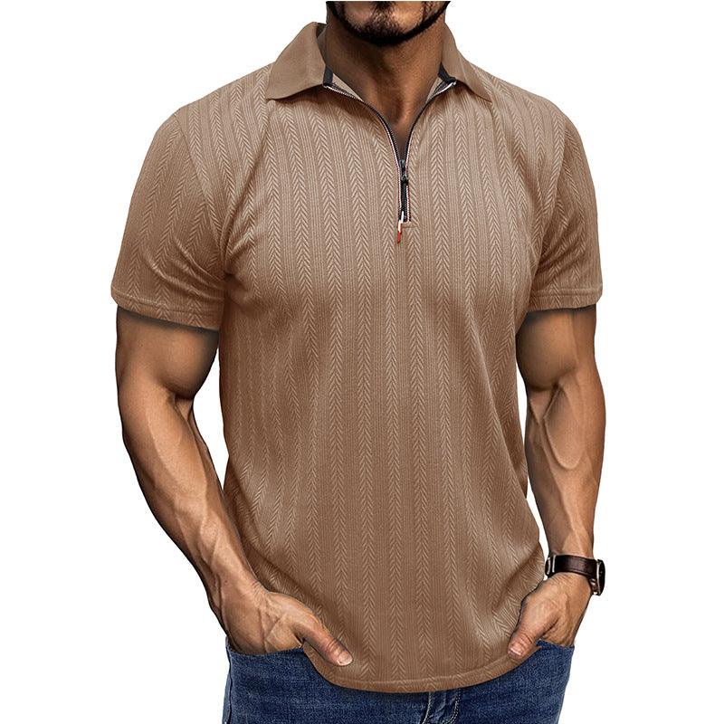 Herr Polo-shirt med moderiktig zip-öppning Mirla-Eva Jonsson