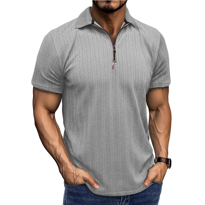 Herr Polo-shirt med moderiktig zip-öppning Mirla-Eva Jonsson