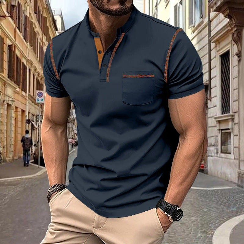 Herr Polo-shirt med strukturerad knappslå Mirla-Eva Jonsson