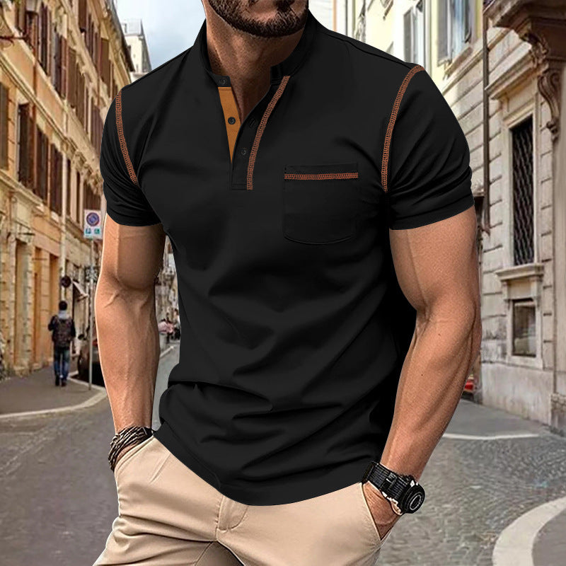Herr Polo-shirt med strukturerad knappslå Mirla-Eva Jonsson
