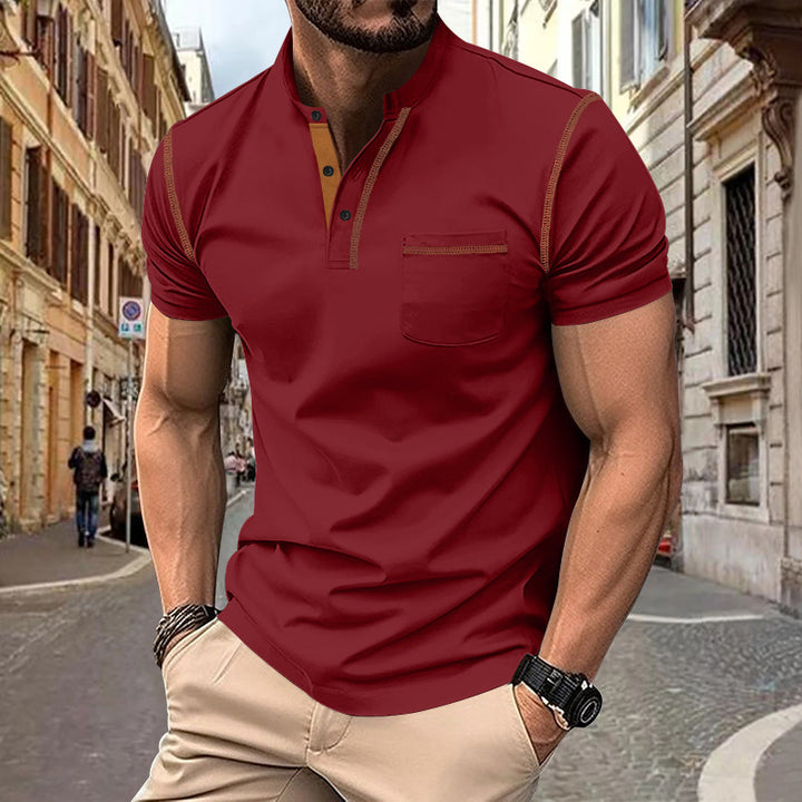 Herr Polo-shirt med strukturerad knappslå Mirla-Eva Jonsson
