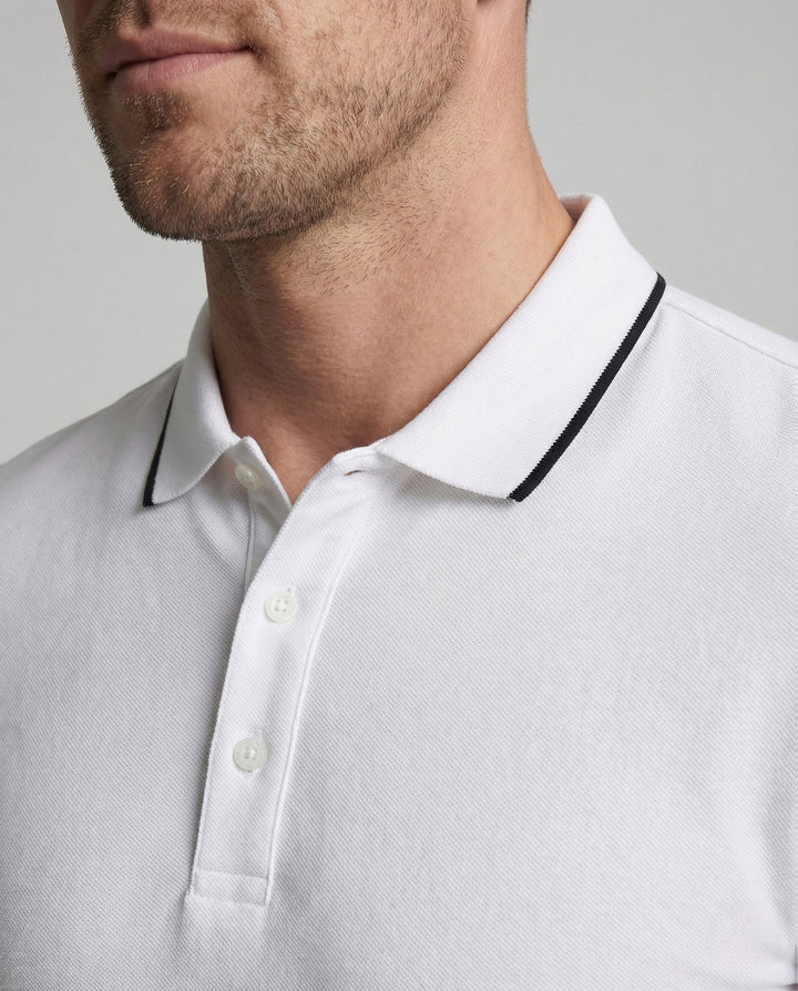 Herr Polo skjorta Piqué Slim Fit Paspel Krage-Eva Jonsson