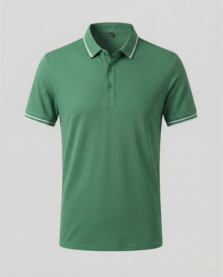 Herr Polo skjorta Piqué Slim Fit Paspel Krage-Eva Jonsson