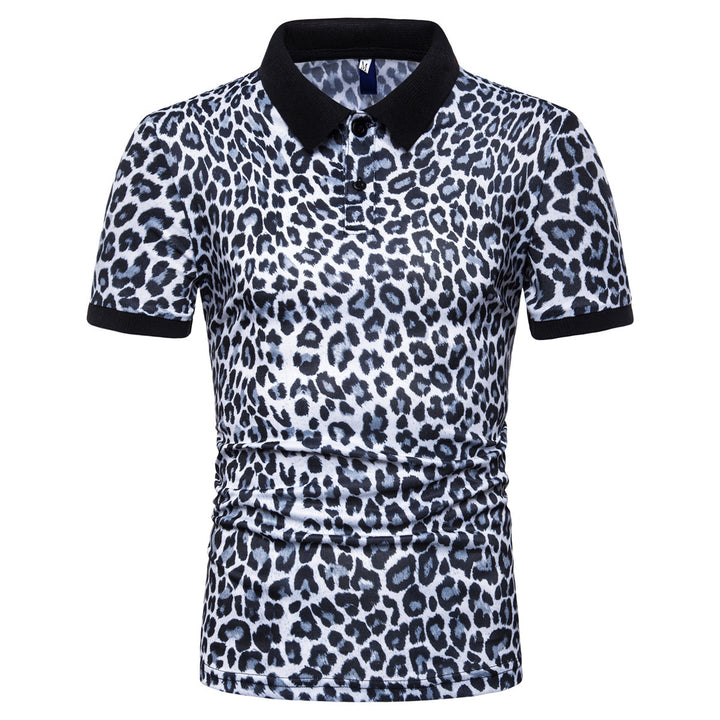 Herr Polo-skjorta med spännande leopardmönster och modern skärning Eva Jonsson-Eva Jonsson