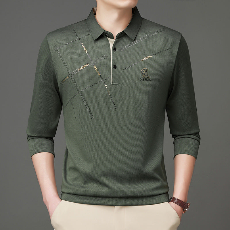 Herr Polo skjorta med stilig grafisk tryck och högkvalitativt funktionsmaterial Eva Jonsson-Eva Jonsson