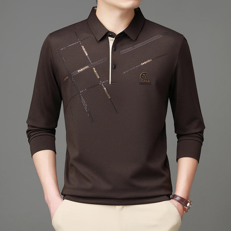 Herr Polo skjorta med stilig grafisk tryck och högkvalitativt funktionsmaterial Eva Jonsson-Eva Jonsson