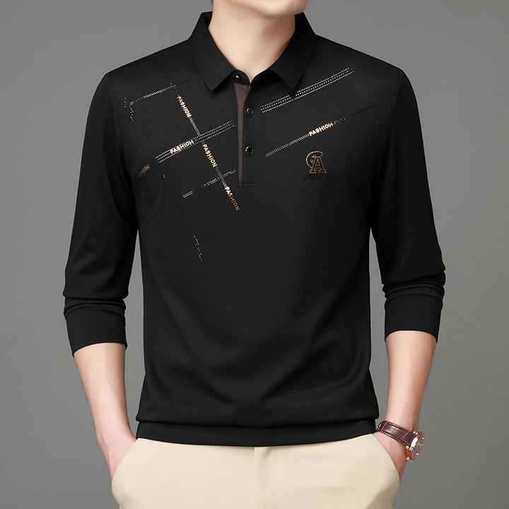 Herr Polo skjorta med stilig grafisk tryck och högkvalitativt funktionsmaterial Eva Jonsson-Eva Jonsson