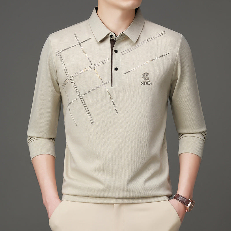 Herr Polo skjorta med stilig grafisk tryck och högkvalitativt funktionsmaterial Eva Jonsson-Eva Jonsson