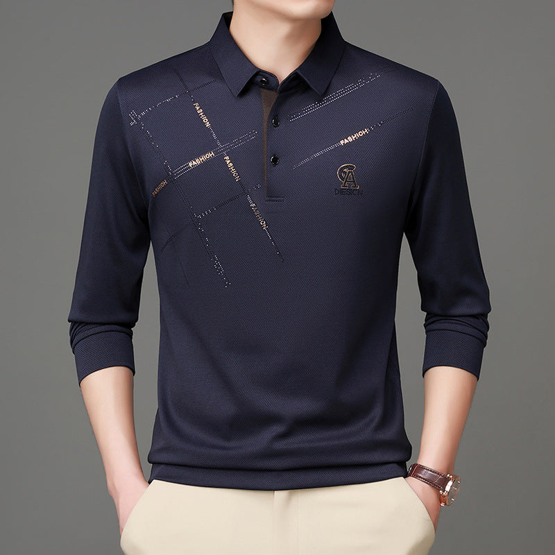 Herr Polo skjorta med stilig grafisk tryck och högkvalitativt funktionsmaterial Eva Jonsson-Eva Jonsson