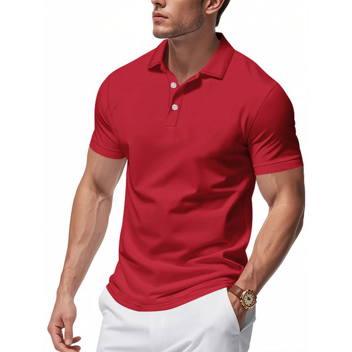 Herr Polo skjorta med strukturerad krage och fuktavledande material Eva Jonsson-Eva Jonsson