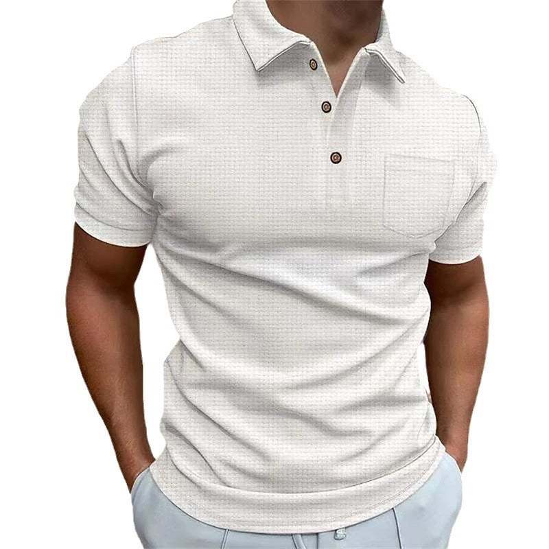 Herr Poloshirt med strukturerad design och modern krage Mirla-Eva Jonsson