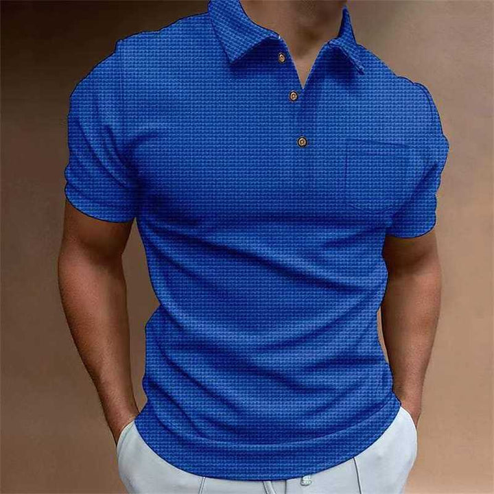 Herr Poloshirt med strukturerad design och modern krage Mirla-Eva Jonsson