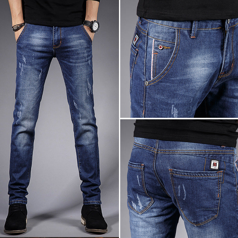 Herr Slim-Fit Jeans med stiliga Destroyed-detaljer Mirla-Eva Jonsson