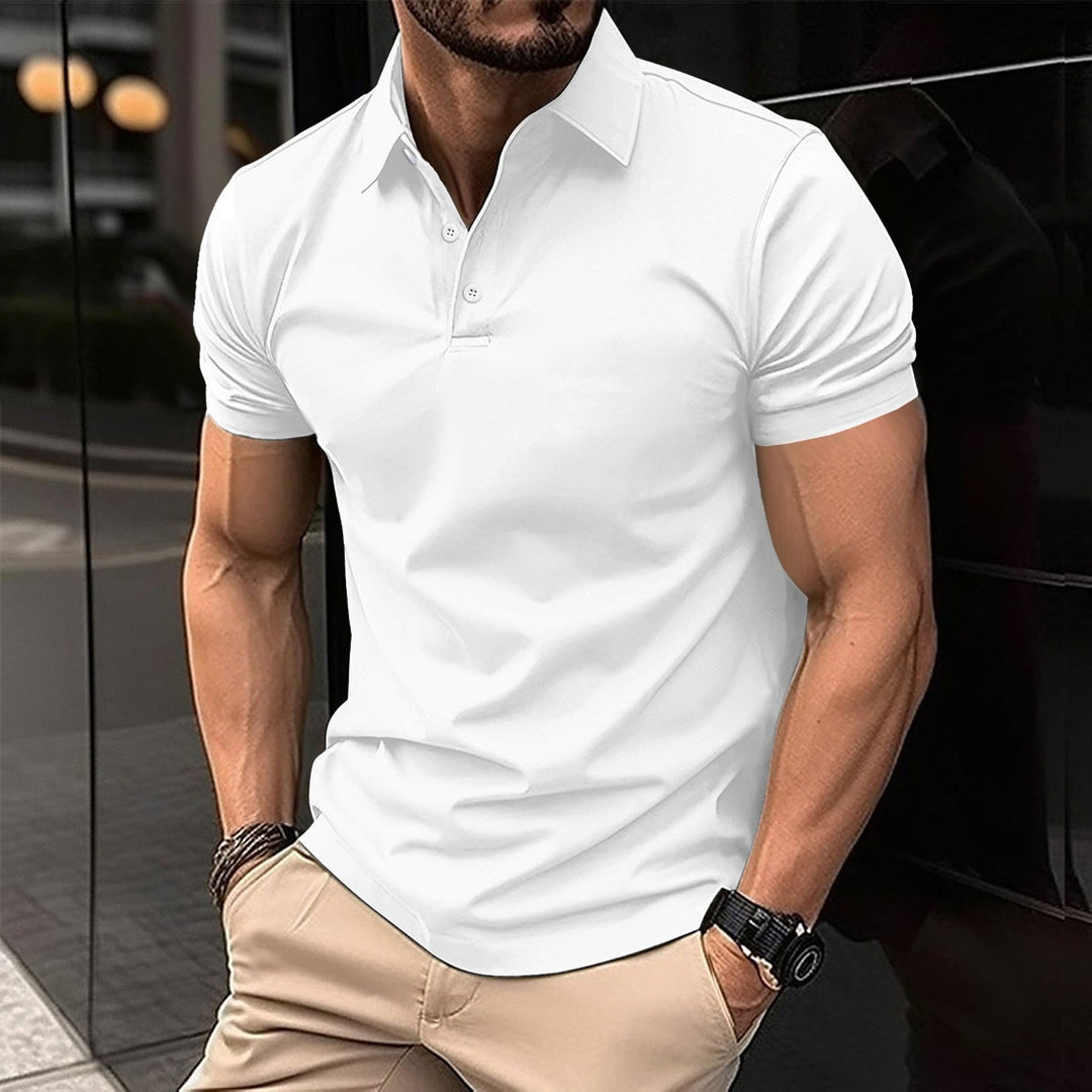 Herr Sport Poloshirt av Andningsbart Material med Klassisk Snitt Mirla-Eva Jonsson