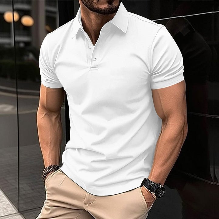 Herr Sport Poloshirt av Andningsbart Material med Klassisk Snitt Mirla-Eva Jonsson